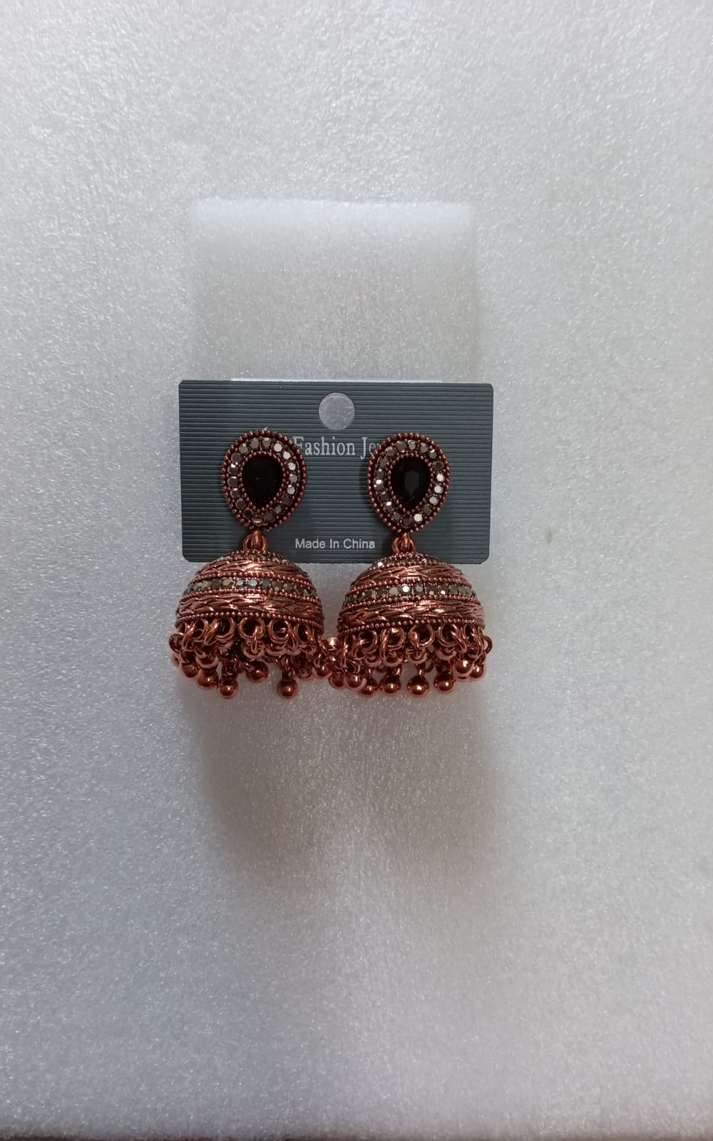 Antique Copper Filigree Dome Jhumka Earrings